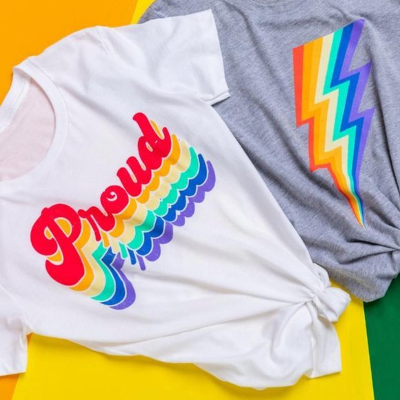 Francesca's | NWT Rainbow Proud Retro Tee 💠 - Picture 2 of 7